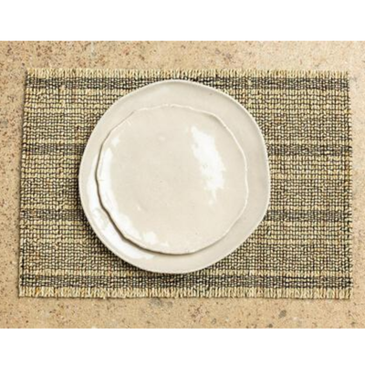 Natural And Black Woven Seagrass Placemat