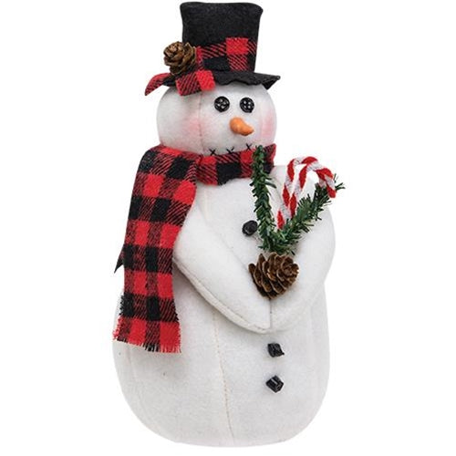 💙 Waldo Snowman in Black Top Hat Fabric Figure 9.5" H