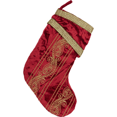 Yule Red and Gold 15" Christmas Stocking