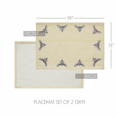 Set of 2 Buzzy Bees Placemats