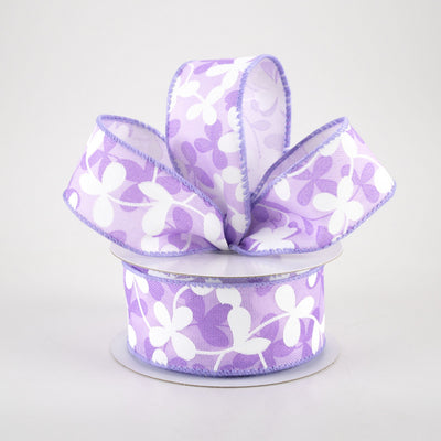 Lavender Clover Flowers Ribbon 1.5" x 10 yards