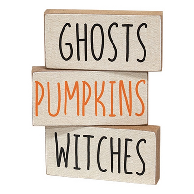 Set of 3 Witches Pumpkins Ghosts Halloween Mini Sticks