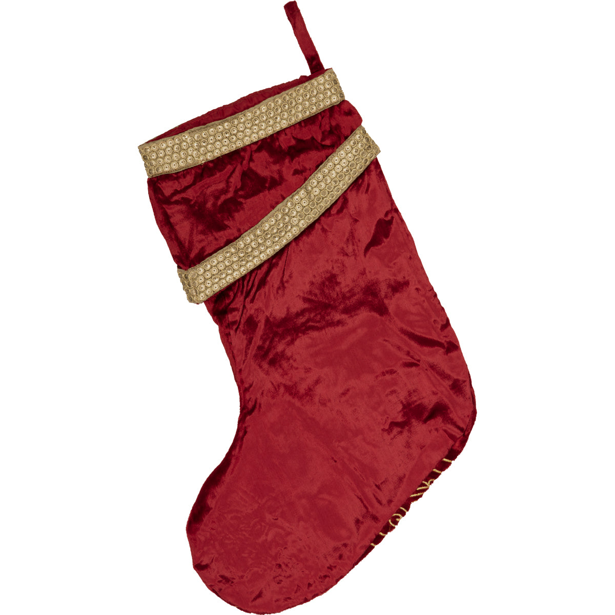 Yule Red and Gold 15" Christmas Stocking