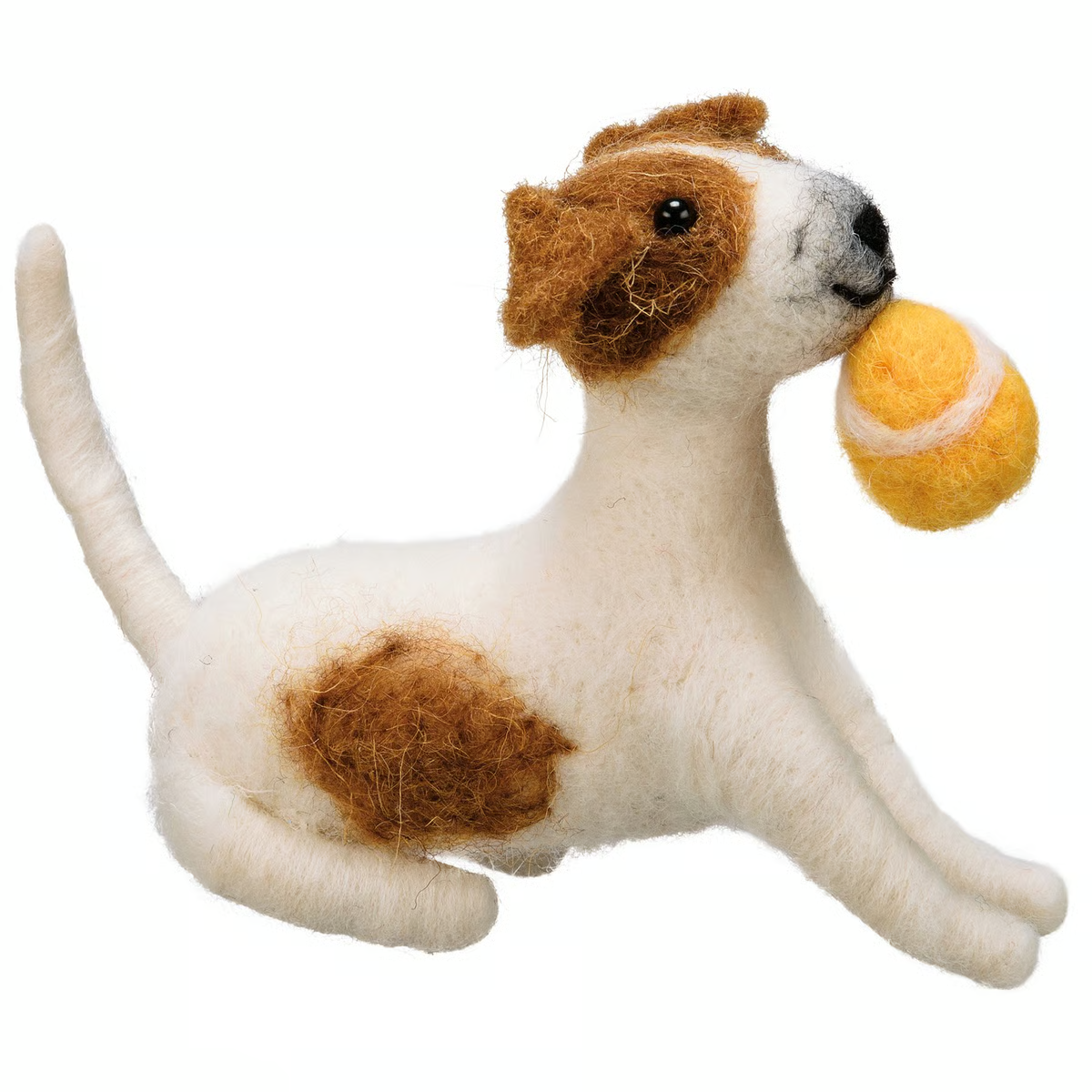 💙 Friendly Dog with Ball Felt Critter Figure