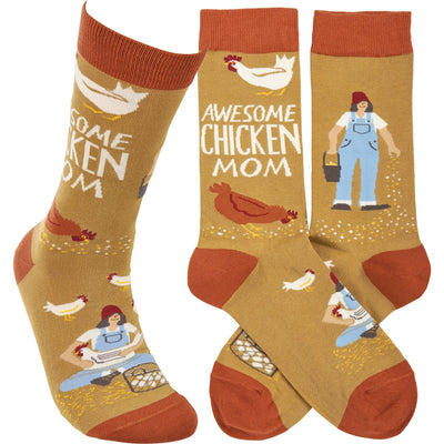 Awesome Chicken Mom Fun Novelty Socks