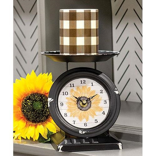 Vintage-Style Sunflower Old Town Scale Clock
