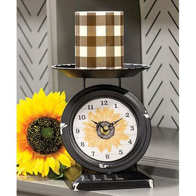 Vintage-Style Sunflower Old Town Scale Clock