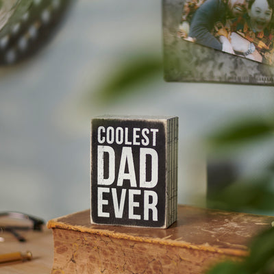 Coolest Dad Small 4" Box Sign