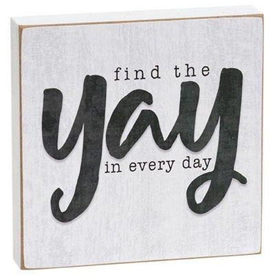 Set of 2 Find the Yay and Friendship 4" Square Block Signs