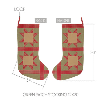 Dolly Star Green Patch Stocking 20"