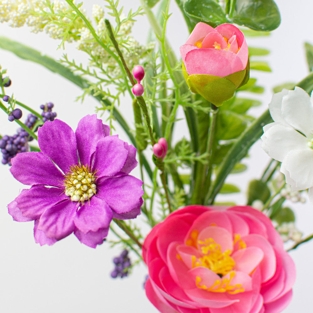 Ranunculus and Wildflowers 18" Faux Floral Spray