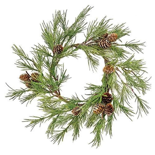 Glittered Woodland Pine 14" Faux Evergreen Wreath