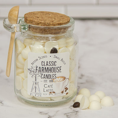 Cafe Latte Soy Gumdrop Wax Melts Jar with Spoon