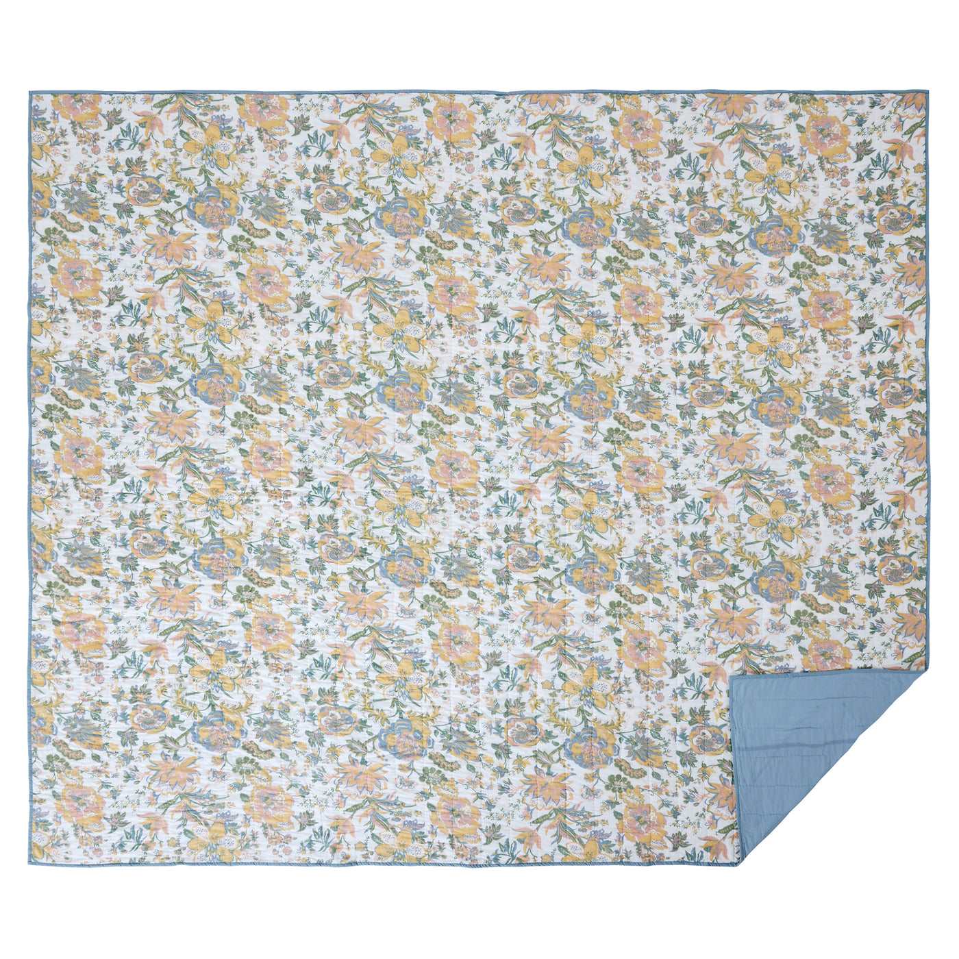 Wilder King Quilt Pastel Floral Design