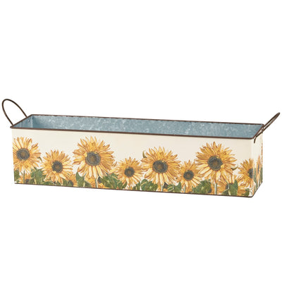 Sunflowers Rectangle Metal Bin Set