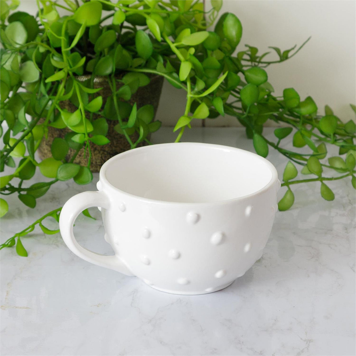 White Dottie Latte 14 oz Mug