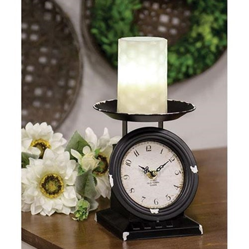 Vintage-Style Black Old Town Scale Clock