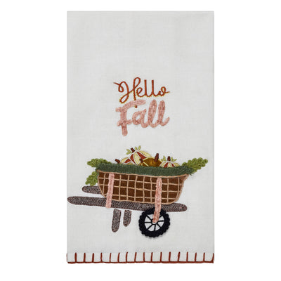 Hello Fall Wheelbarrow Tea Towel