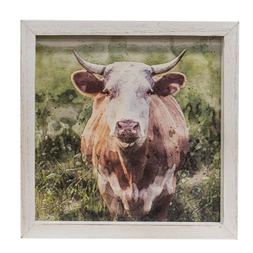 Red Cow Framed Farmhouse Print 11.75"