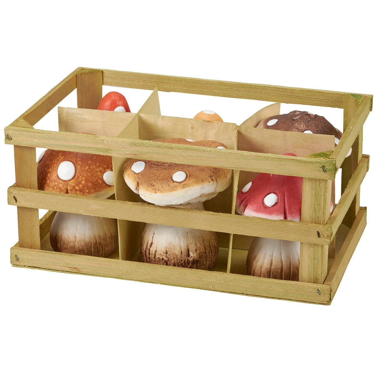 Set of 6 Assorted Mushrooms Figurines 4.25"