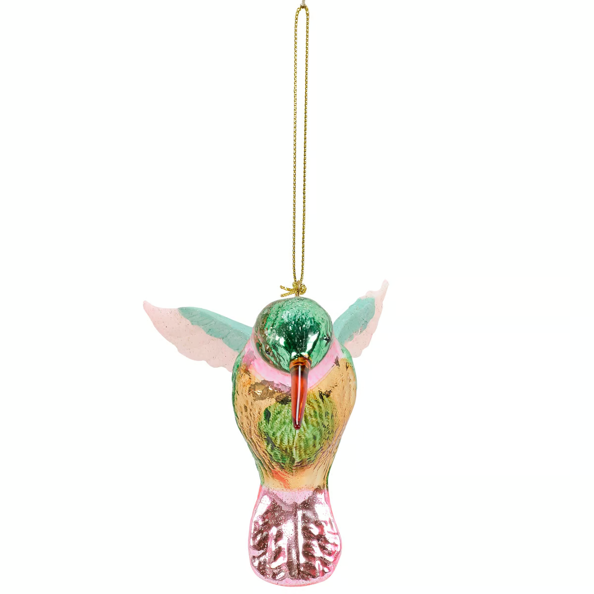 Colorful Hummingbird Glass Ornament