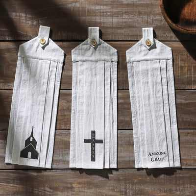 Set of 3 Easter Amazing Grace Loop Tea Towels