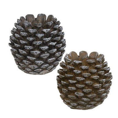 💙 Set of 2 Resin Pinecone Taper Holders