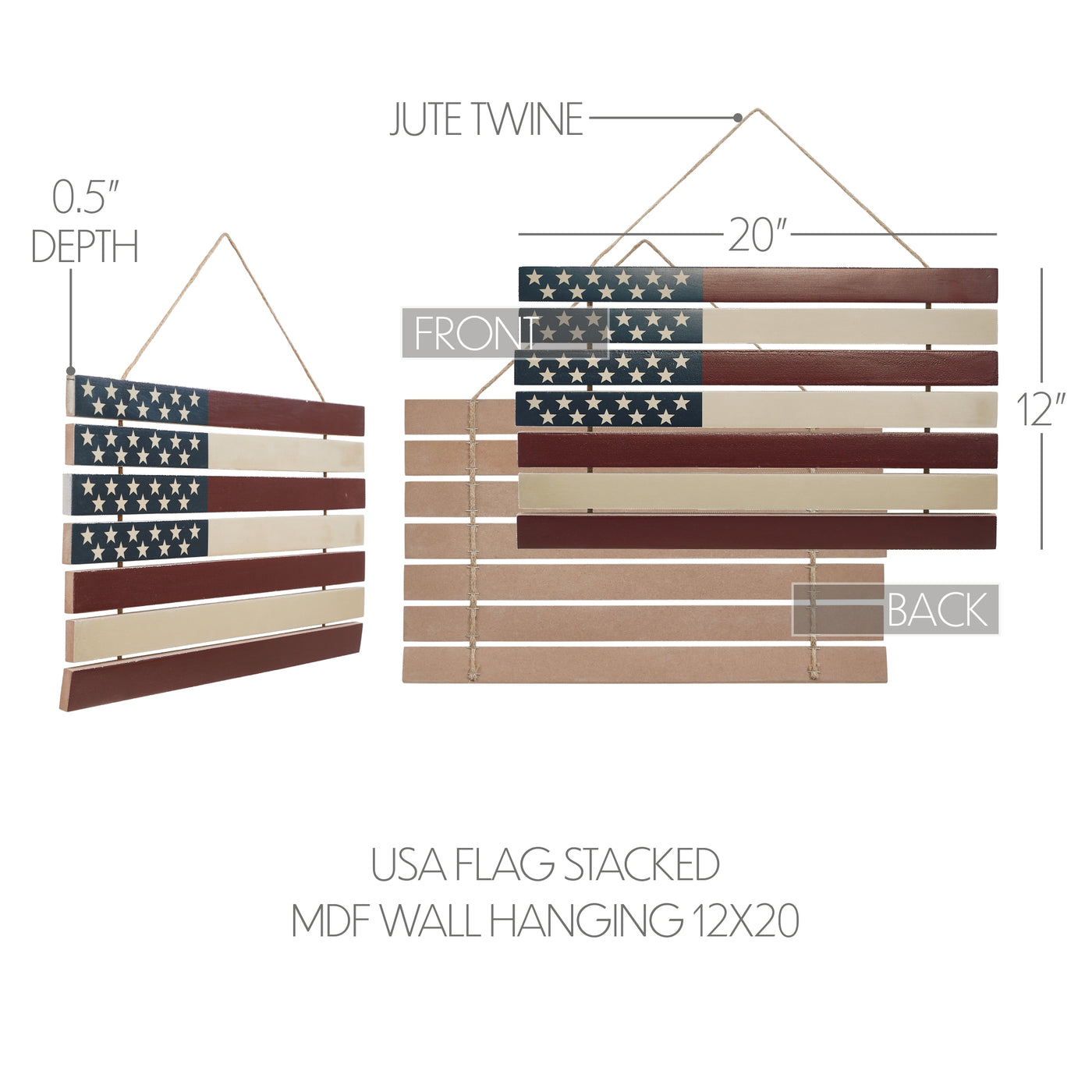 Distressed Wooden Americana Flag Wall Hanging