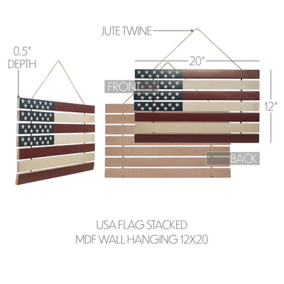 Distressed Wooden Americana Flag Wall Hanging