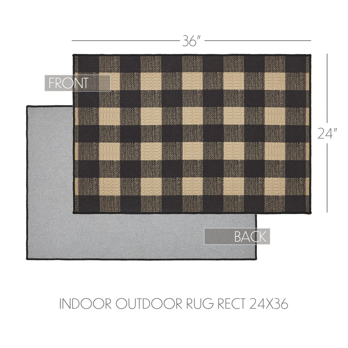 Black Check Indoor/Outdoor 24" x 36" Rug