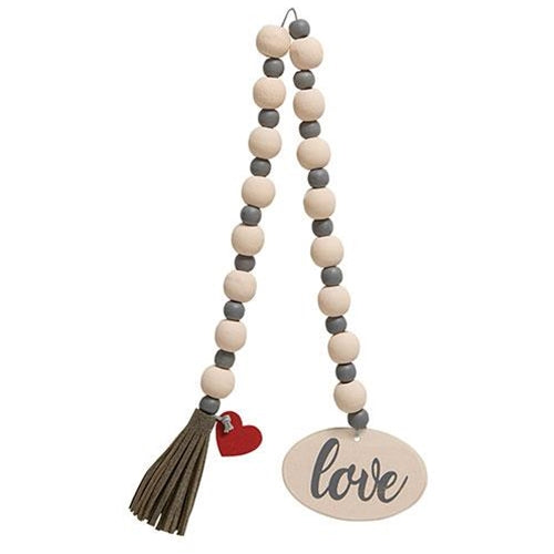 Set of 2 Faith or Love Beaded Garland With Cross and Heart Charms