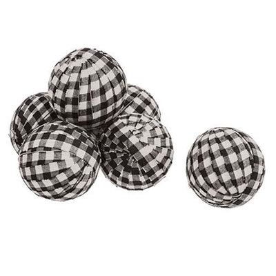 💙 Set of 6 Black & White Buffalo Check Rag Balls