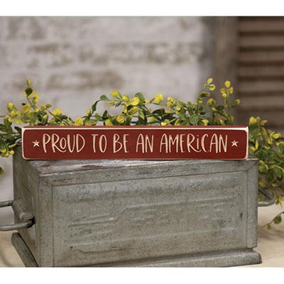 Proud to Be An American 12" Engraved Wooden Block