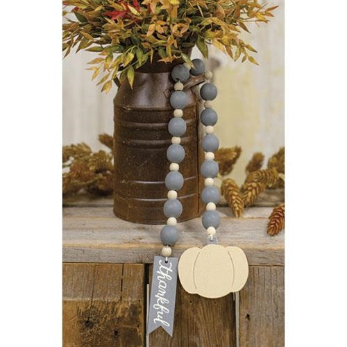 Thankful & Pumpkin Beaded Fall Garland