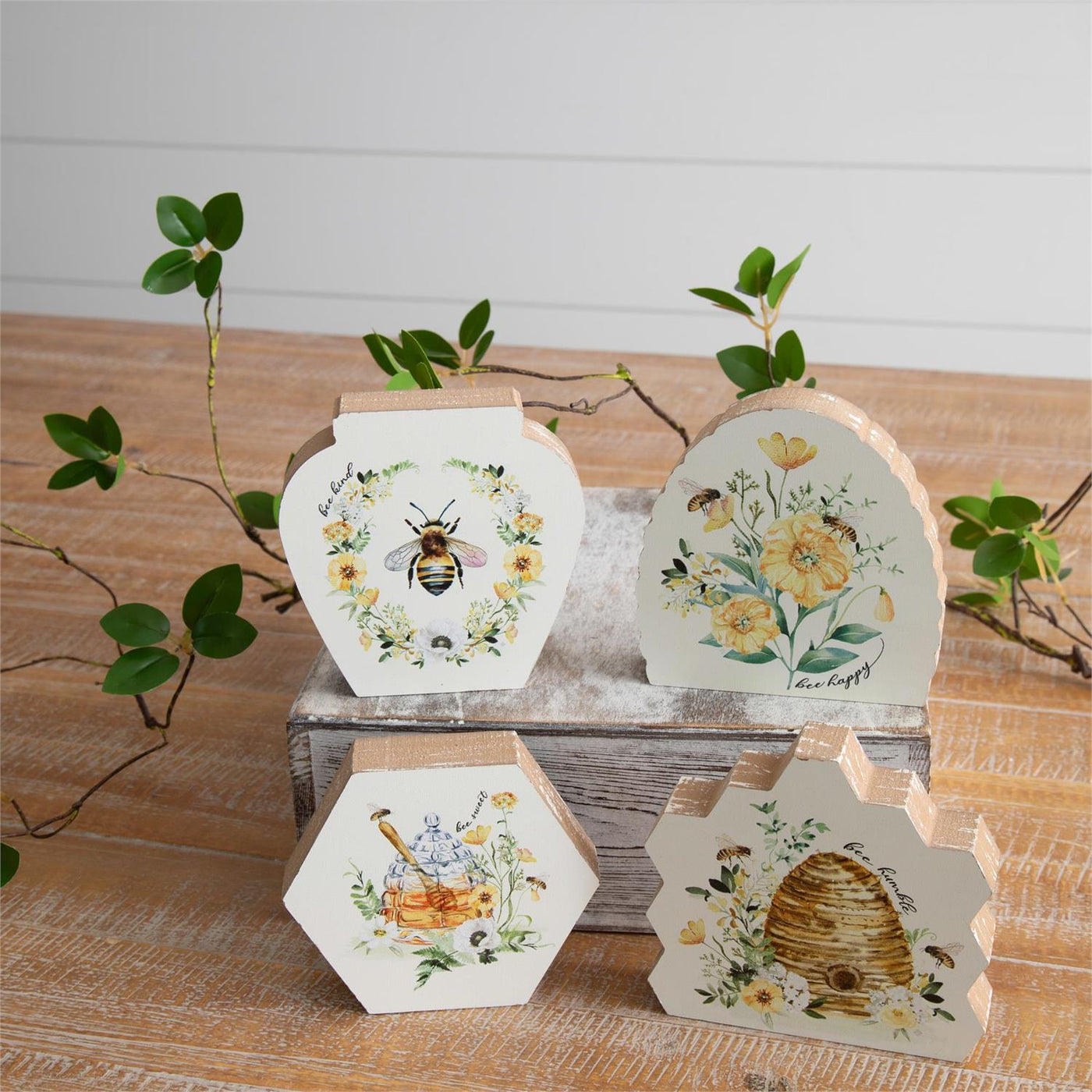 Set of 4 Honey Bee Shelf Sitters