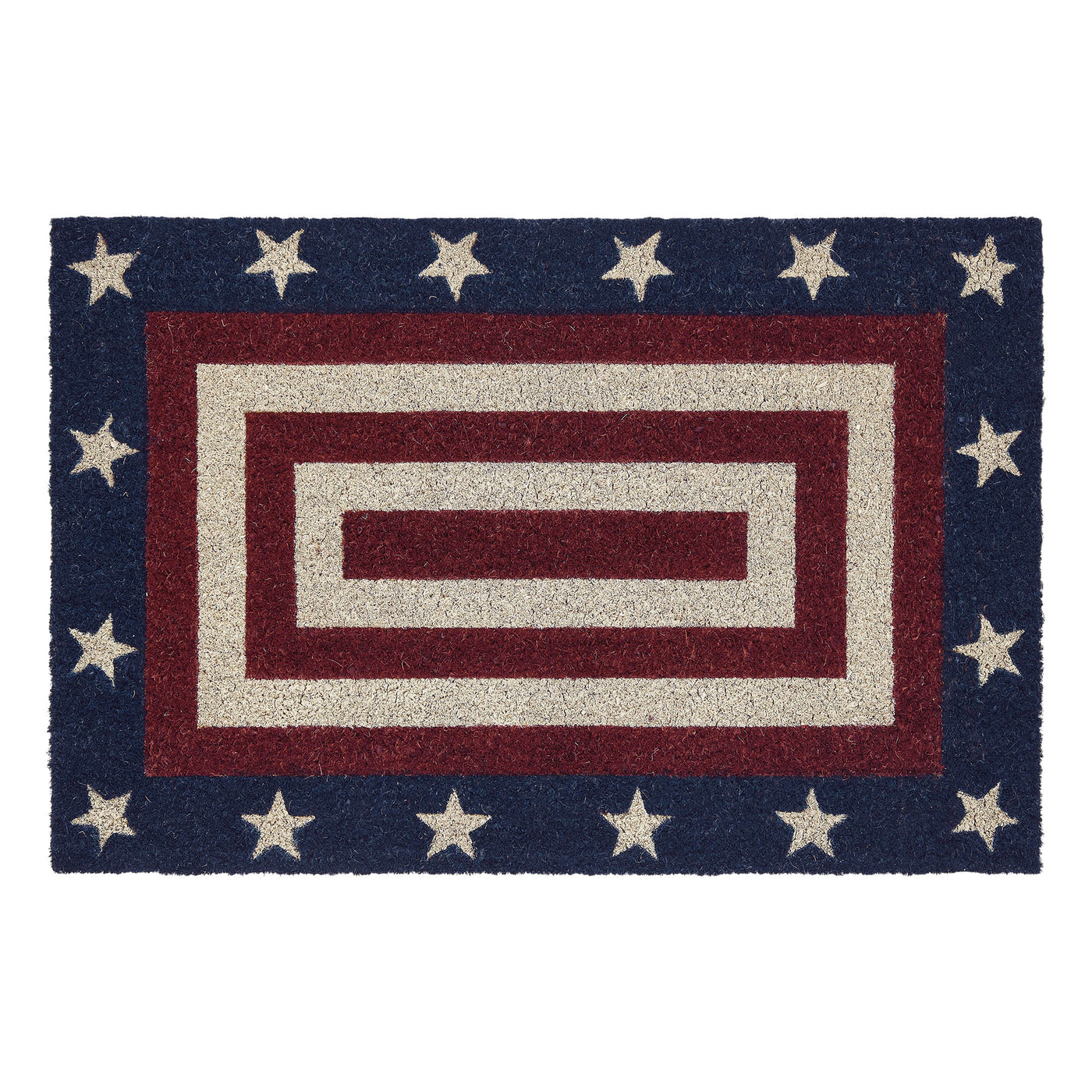 Americana Stars Red Pattered Coir Rug 20" x 30"