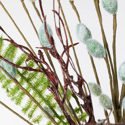 Fern and Pussywillows Birds Nest 20" Spray