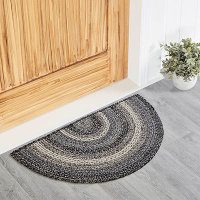 Sawyer Mill Black White Jute Half Circle Rug Half