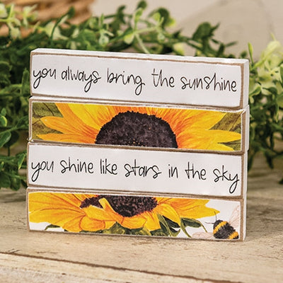 💙 Set of 4 Like Stars in the Sky Sunflower Mini Stick Signs