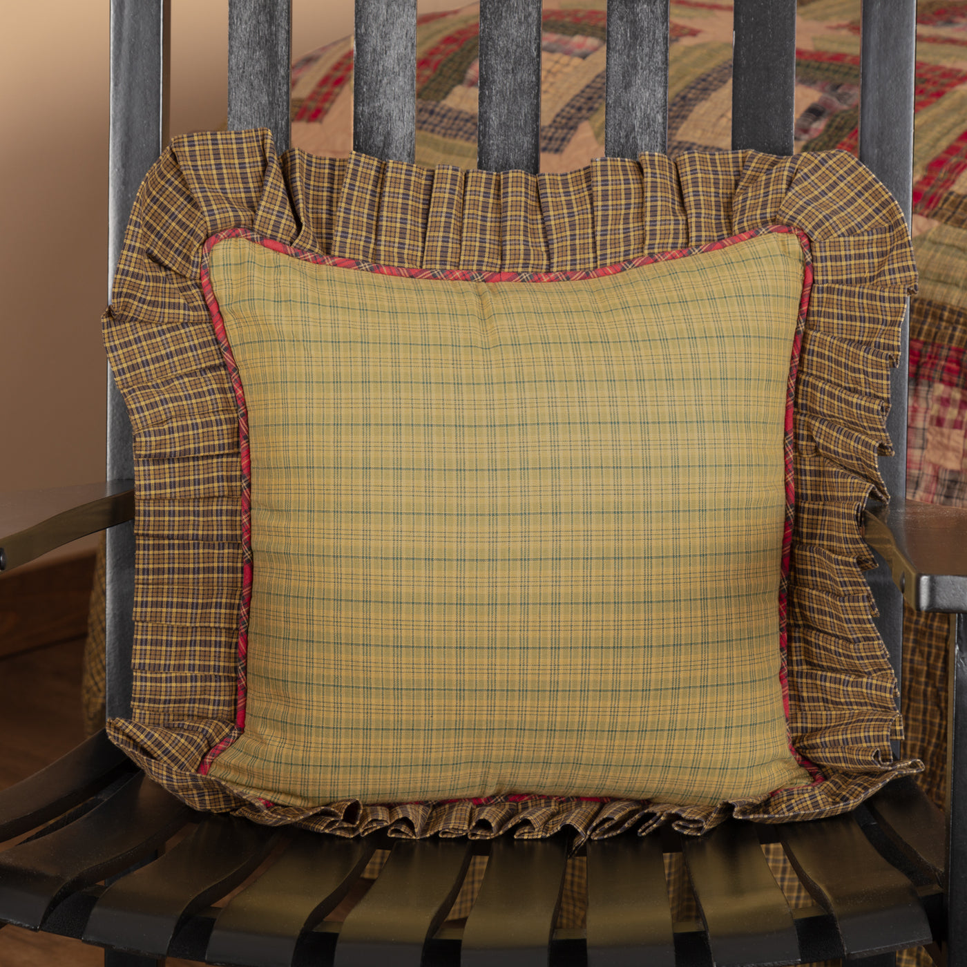 💙 Tea Cabin Fabric Ruffled 16" Pillow