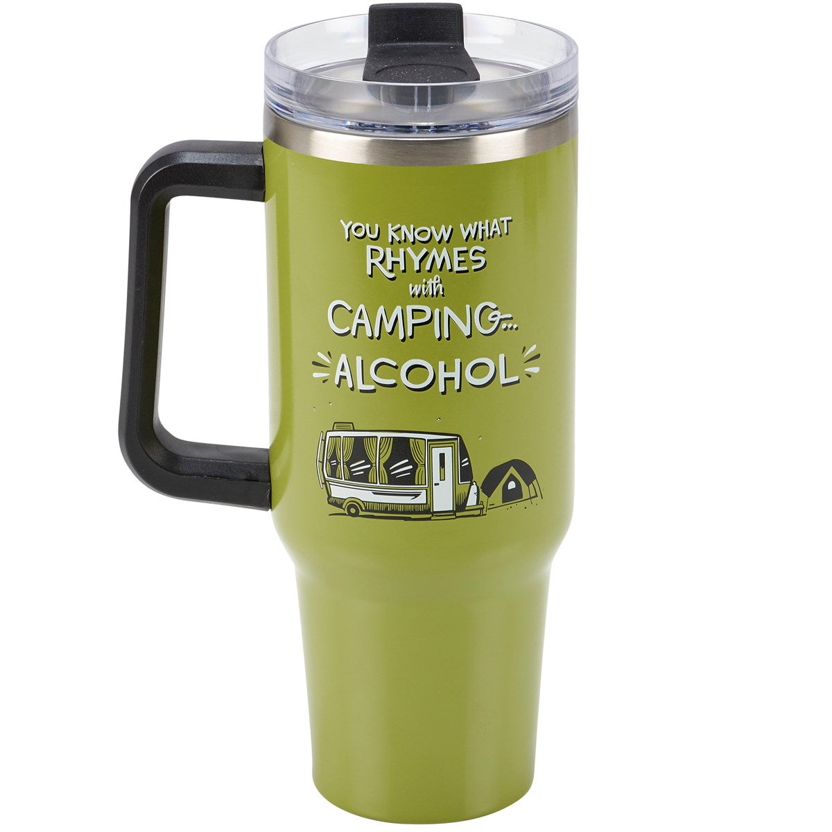 Surprise Me Sale 🤭 You Know What Rhymes With Camping Alcohol 40 oz Travel Mug