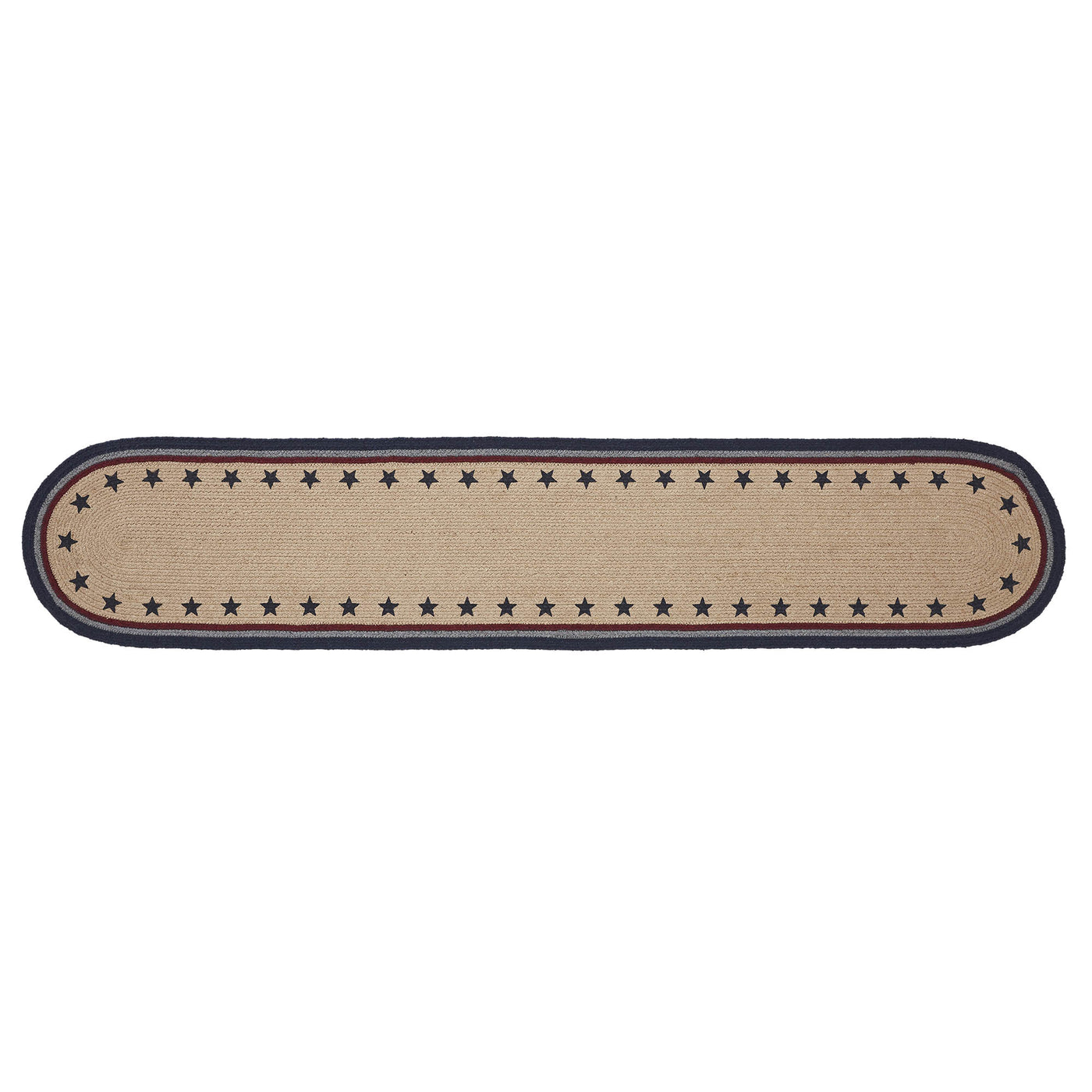 DAY 2 ❤️🫐 20 RED WHITE + BLUEBERRY DAYS Americana Stencil Stars 60" Oval Table Runner