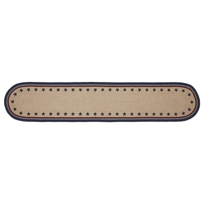 DAY 2 ❤️🫐 20 RED WHITE + BLUEBERRY DAYS Americana Stencil Stars 60" Oval Table Runner