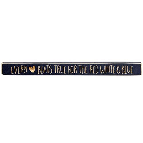 💙 Every Heart Beats True for the Red White & Blue 18" Engraved Block