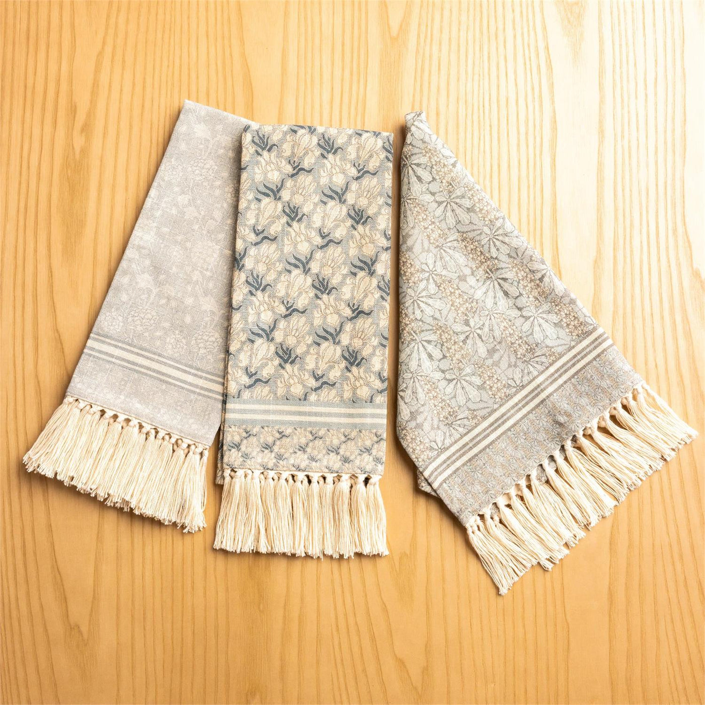 Windward Blue Print Tea Towels Set of 3