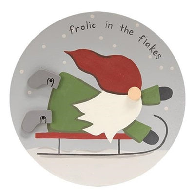 Set of 3 Frolic in the Flakes Gnome Decorative Plates