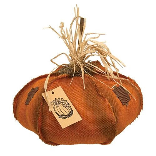 Orange Burlap Patches 15" Pumpkin