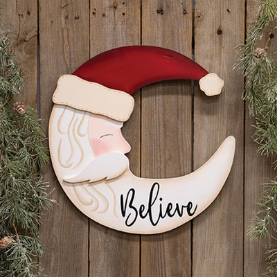 Believe Santa Moon 15" Wall Hanger