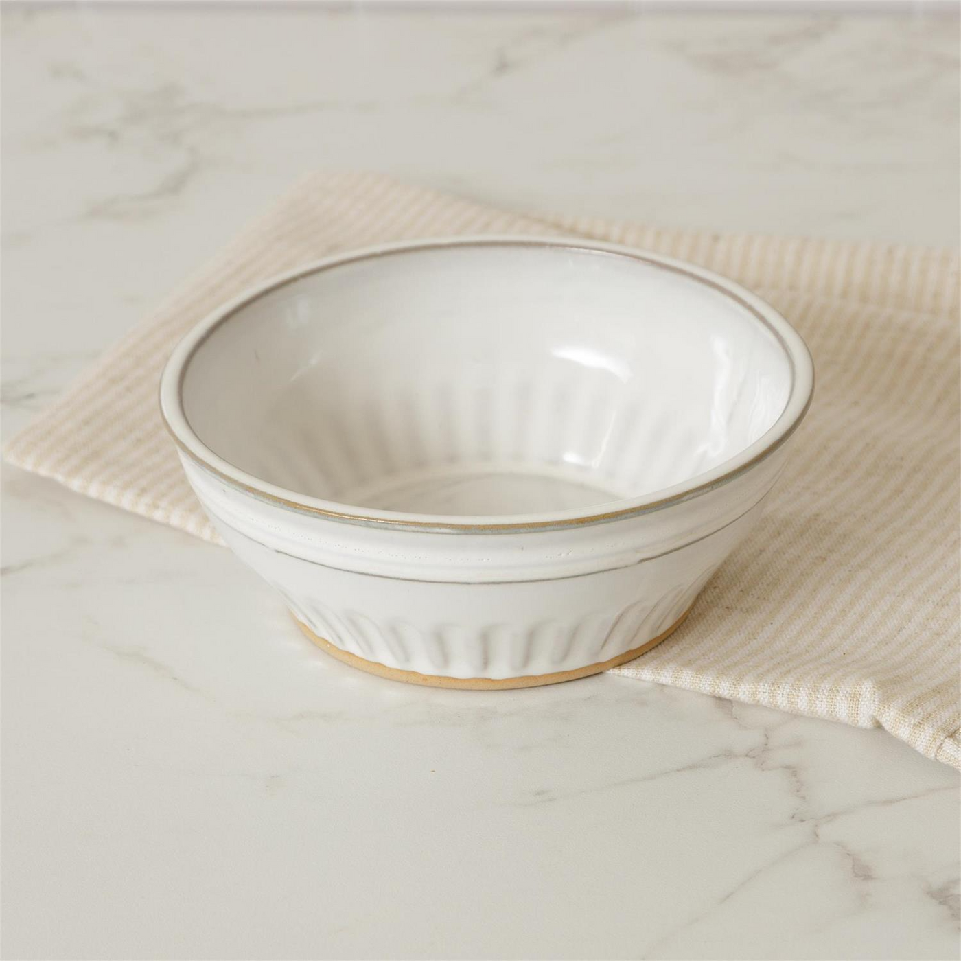 Farmhouse Fluted Edge Stoneware Small Bowl