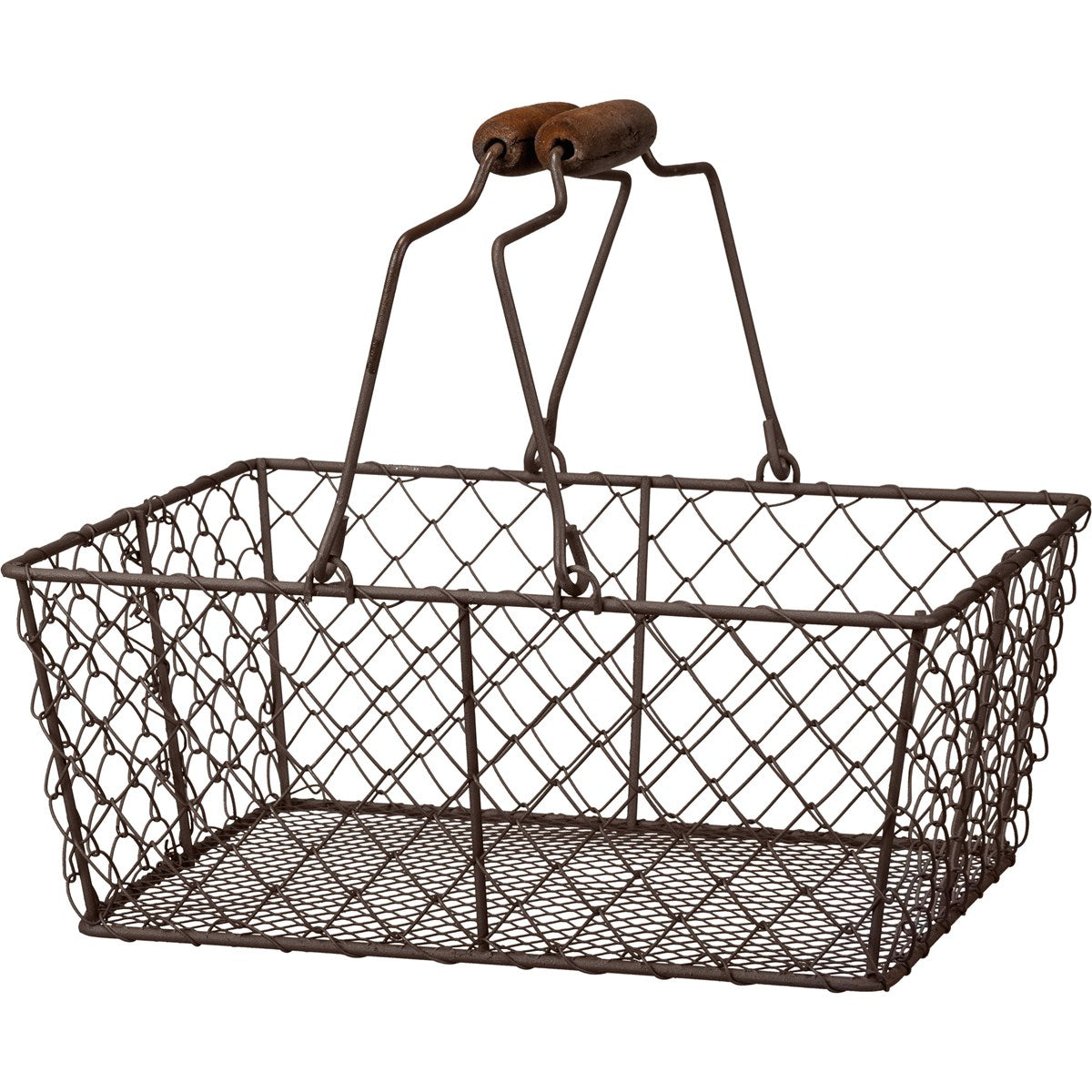 Set of 3 Farmhouse Rectangle Hinged Wire Basket Set